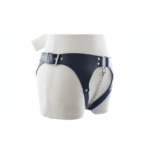 erotic leather panties with decorative chain
