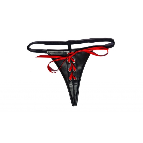 Idea Leather Thong red lacing