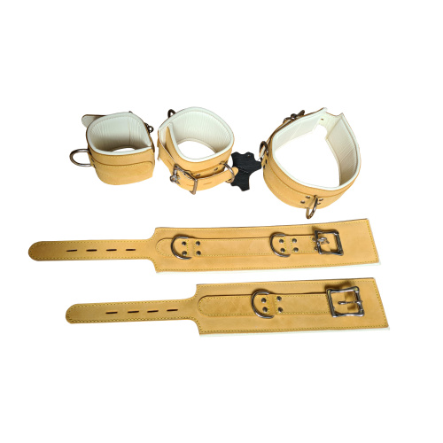 Set of handcuffs collar white nubuck ZL XD107
