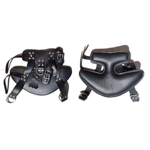 Zorba Leather Hangende beenmanchetten zwart XD137-1