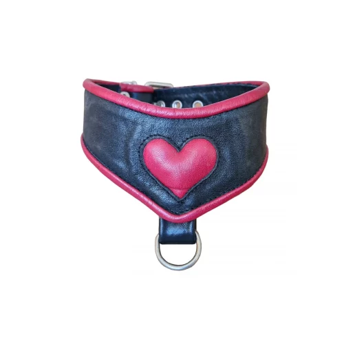 collar red heart quality fine cowhide leather