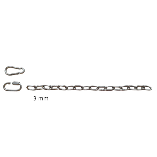 BDSM ketting 3mm glad roestvrij staal