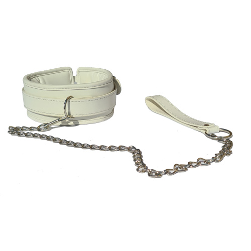 white bdsm collar padded