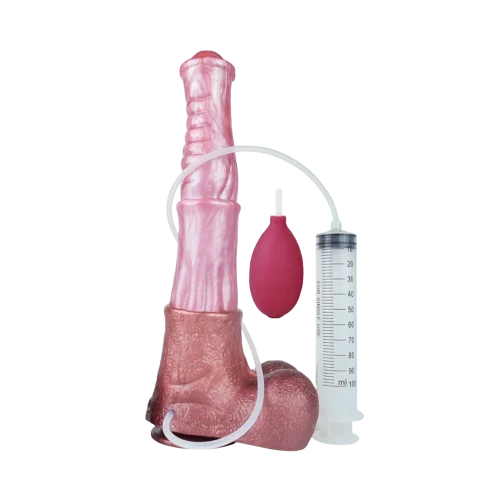 Velké koňské stříkací dildo s varlaty