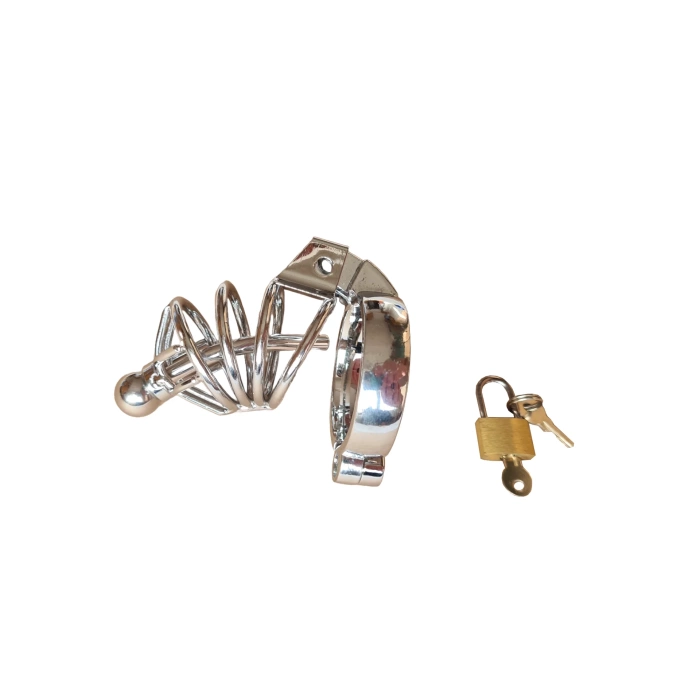 Penis cage with dilator metal lock