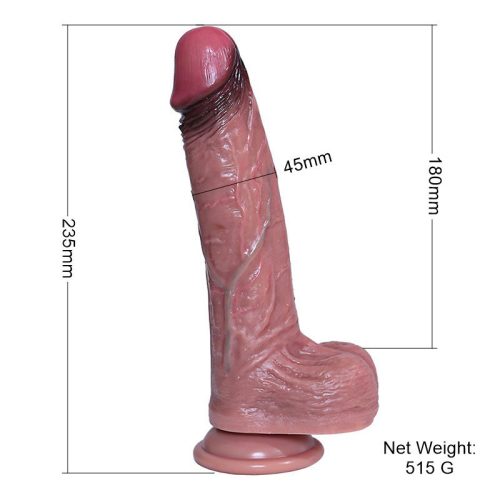 Dubbla lager silikondildo med anpassad mjukhet