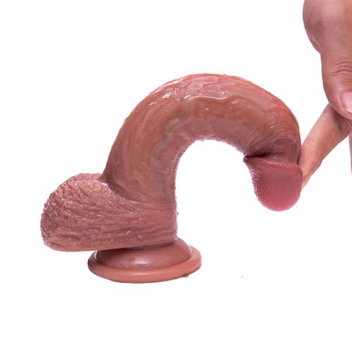 Dubbla lager silikondildo med anpassad mjukhet