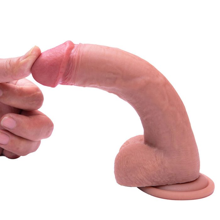 22 cm dubbel silikondildo med anpassad mjukhet