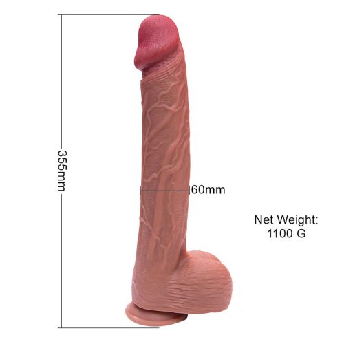 35 cm dubbel silikondildo med anpassad mjukhet